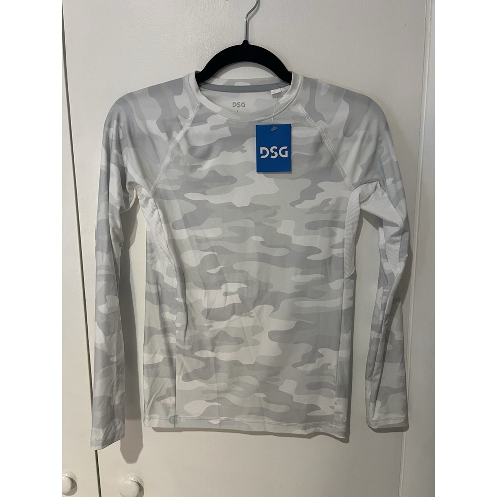 NWT DSG Boys' Compression Long Sleeve Shirt Youth Size Large 14-16 White Camo